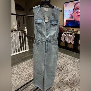 Nordstrom Light Blue Asymmetrical Denim Dress